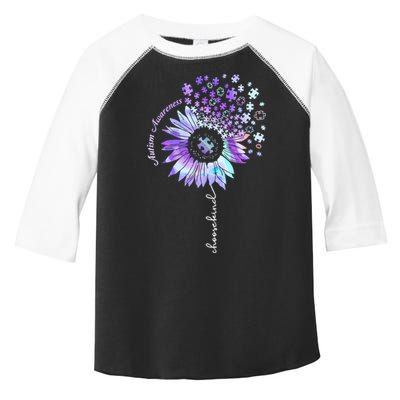 Autism Awareness Sunflower Choose Kind Puzzle Autism Gift Toddler Fine Jersey T-Shirt
