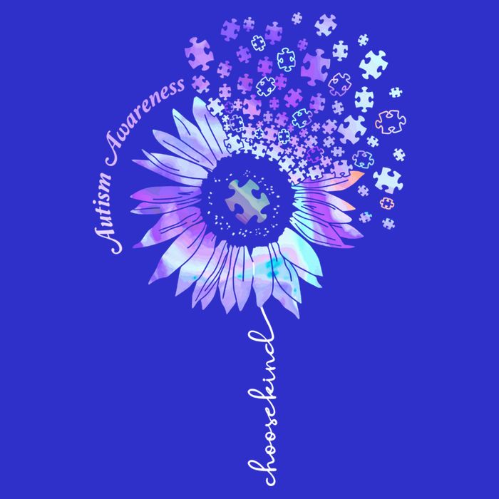 Autism Awareness Sunflower Choose Kind Puzzle Autism Gift Tall T-Shirt