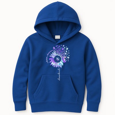 Autism Awareness Sunflower Choose Kind Puzzle Autism Gift Kids Hoodie