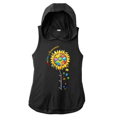 Autism Awareness Sunflower Choose Kind Autism Mom Gift Ladies PosiCharge Tri-Blend Wicking Draft Hoodie Tank