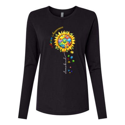 Autism Awareness Sunflower Choose Kind Autism Mom Gift Womens Cotton Relaxed Long Sleeve T-Shirt