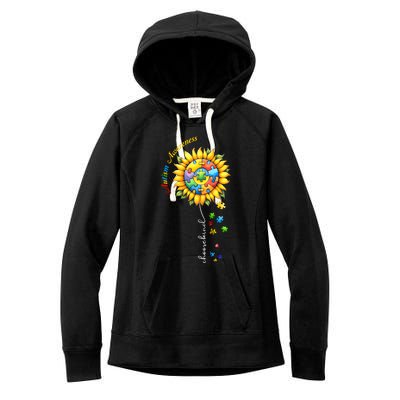 Autism Awareness Sunflower Choose Kind Autism Mom Gift Women's Fleece Hoodie