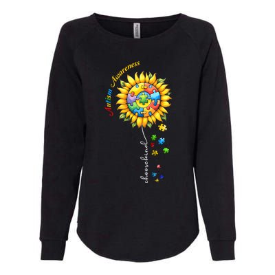 Autism Awareness Sunflower Choose Kind Autism Mom Gift Womens California Wash Sweatshirt