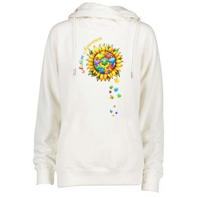 Autism Awareness Sunflower Choose Kind Autism Mom Gift Womens Funnel Neck Pullover Hood