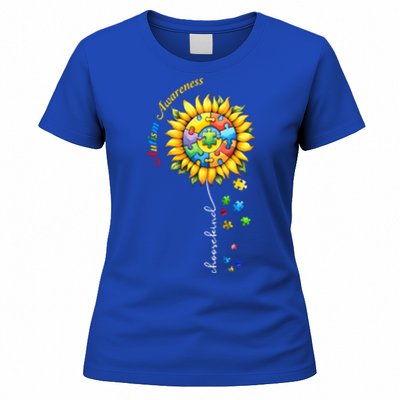 Autism Awareness Sunflower Choose Kind Autism Mom Gift Women's T-Shirt