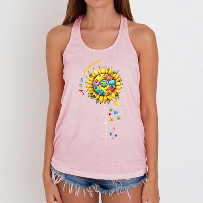 Autism Awareness Sunflower Choose Kind Autism Mom Gift Women's Knotted Racerback Tank