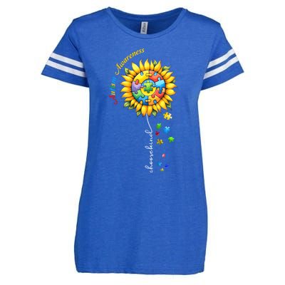 Autism Awareness Sunflower Choose Kind Autism Mom Gift Enza Ladies Jersey Football T-Shirt