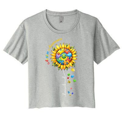 Autism Awareness Sunflower Choose Kind Autism Mom Gift Women's Crop Top Tee