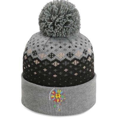 Autism Awareness Sunflower Choose Kind Autistic Mom Cute Gift The Baniff Cuffed Pom Beanie