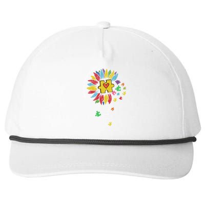 Autism Awareness Sunflower Choose Kind Autistic Mom Cute Gift Snapback Five-Panel Rope Hat