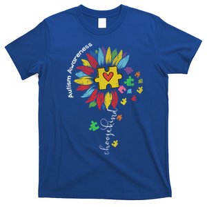 Autism Awareness Sunflower Choose Kind Autistic Mom Cute Gift T-Shirt