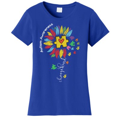 Autism Awareness Sunflower Choose Kind Autistic Mom Cute Gift Women's T-Shirt