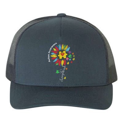 Autism Awareness Sunflower Choose Kind Autistic Mom Cute Gift Yupoong Adult 5-Panel Trucker Hat