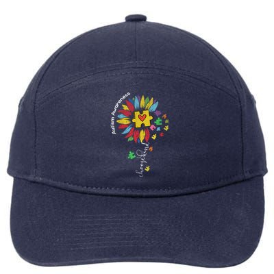 Autism Awareness Sunflower Choose Kind Autistic Mom Cute Gift 7-Panel Snapback Hat