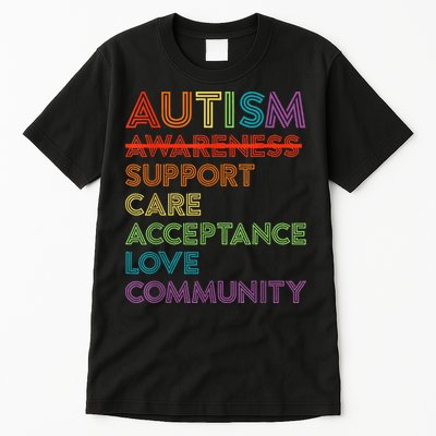 Autism Awareness Support Care Acceptance Ally Tall T-Shirt