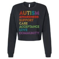 Autism Awareness Support Care Acceptance Ally Cropped Pullover Crew