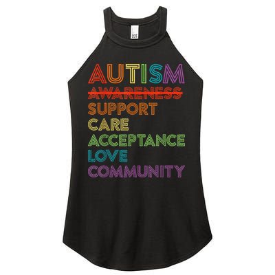 Autism Awareness Support Care Acceptance Ally Women's Perfect Tri Rocker Tank