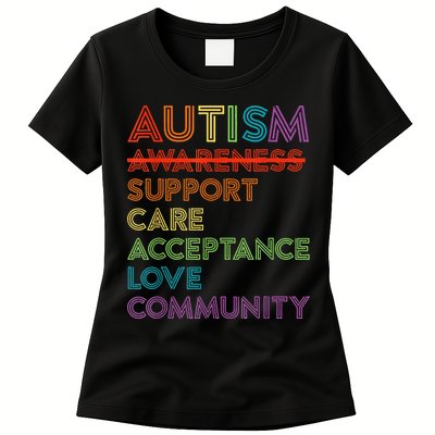 Autism Awareness Support Care Acceptance Ally Womens T-Shirt