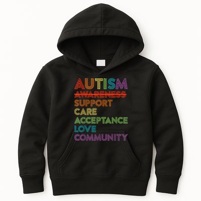 Autism Awareness Support Care Acceptance Ally Kids Hoodie