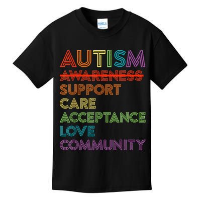 Autism Awareness Support Care Acceptance Ally Kids T-Shirt