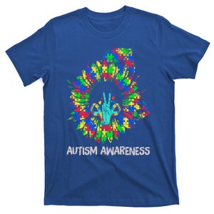 Autism Awareness Sunflower Puzzle Piece Ribbon Great Gift T-Shirt