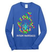 Autism Awareness Sunflower Puzzle Piece Ribbon Great Gift Tall Long Sleeve T-Shirt