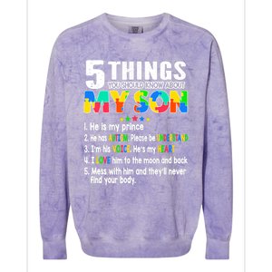 Autism Awareness Support Autism Son for Mom Dad Colorblast Crewneck Sweatshirt