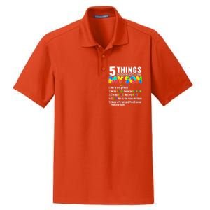 Autism Awareness Support Autism Son for Mom Dad Dry Zone Grid Polo