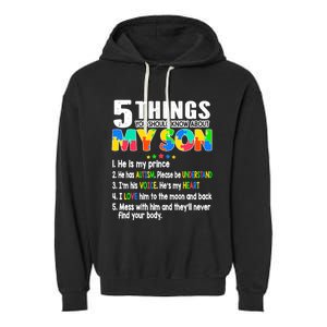 Autism Awareness Support Autism Son for Mom Dad Garment-Dyed Fleece Hoodie