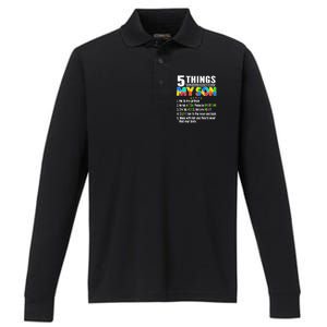 Autism Awareness Support Autism Son for Mom Dad Performance Long Sleeve Polo