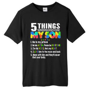 Autism Awareness Support Autism Son for Mom Dad Tall Fusion ChromaSoft Performance T-Shirt