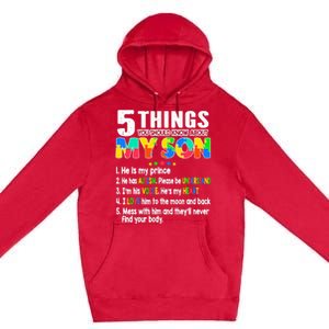 Autism Awareness Support Autism Son for Mom Dad Premium Pullover Hoodie