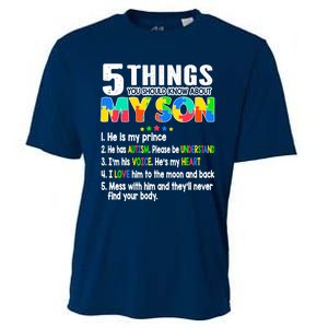 Autism Awareness Support Autism Son for Mom Dad Cooling Performance Crew T-Shirt