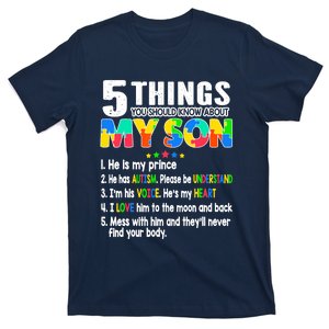 Autism Awareness Support Autism Son for Mom Dad T-Shirt