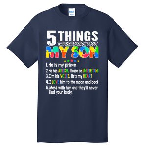 Autism Awareness Support Autism Son for Mom Dad Tall T-Shirt