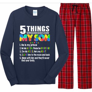 Autism Awareness Support Autism Son for Mom Dad Long Sleeve Pajama Set