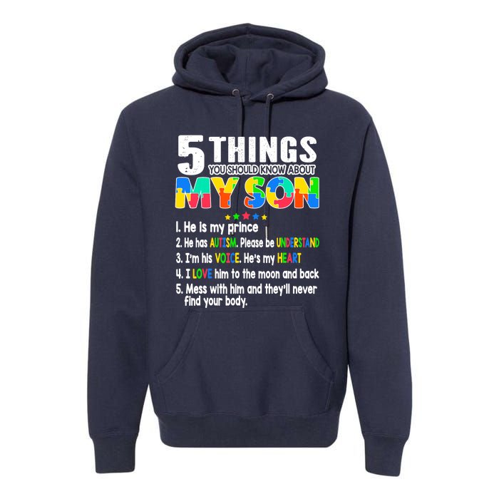 Autism Awareness Support Autism Son for Mom Dad Premium Hoodie