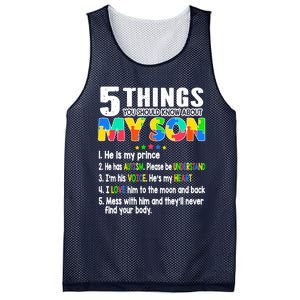 Autism Awareness Support Autism Son for Mom Dad Mesh Reversible Basketball Jersey Tank