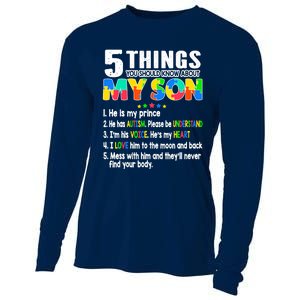 Autism Awareness Support Autism Son for Mom Dad Cooling Performance Long Sleeve Crew