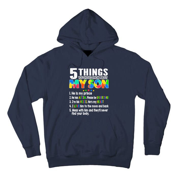 Autism Awareness Support Autism Son for Mom Dad Tall Hoodie