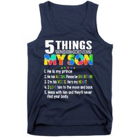 Autism Awareness Support Autism Son for Mom Dad Tank Top