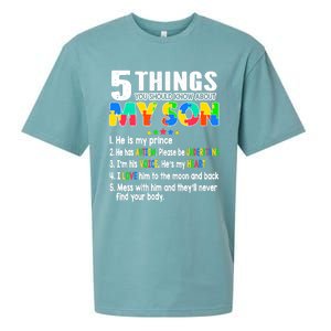 Autism Awareness Support Autism Son for Mom Dad Sueded Cloud Jersey T-Shirt