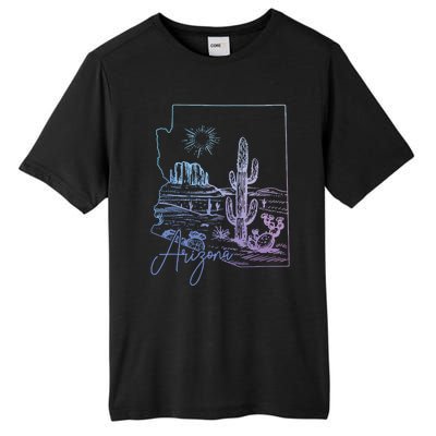 Arizona Az State Map Pride Cactus Vintage Tall Fusion ChromaSoft Performance T-Shirt