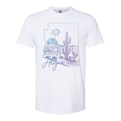 Arizona Az State Map Pride Cactus Vintage Softstyle® CVC T-Shirt