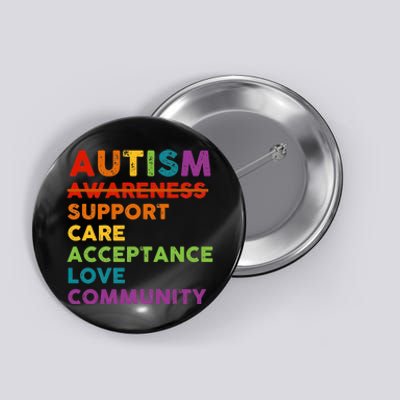 Autism Awareness Support Care Acceptance Love Community Button