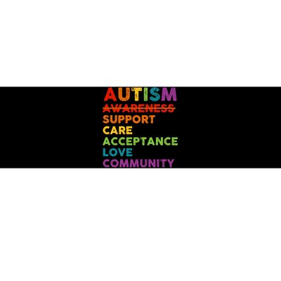 Autism Awareness Support Care Acceptance Love Community Bumper Sticker