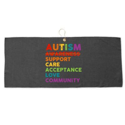 Autism Awareness Support Care Acceptance Love Community Large Microfiber Waffle Golf Towel