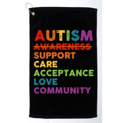 Autism Awareness Support Care Acceptance Love Community Platinum Collection Golf Towel