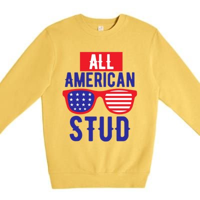 All American Stud Sunglasses 4th Of July Patriotic Gift Premium Crewneck Sweatshirt