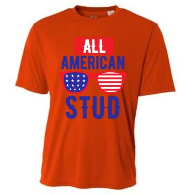 All American Stud Sunglasses 4th Of July Patriotic Gift Cooling Performance Crew T-Shirt